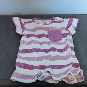 Little Bipsy Purple and White Striped Romper